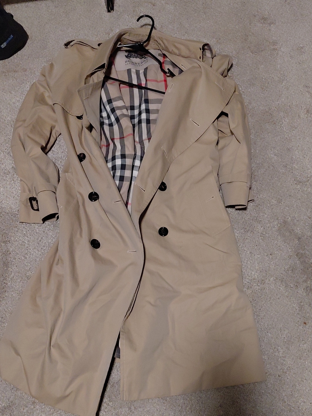 Burberry Beige Trench Coat with Signature Check Lining Size 50 - Picture 1 of 5